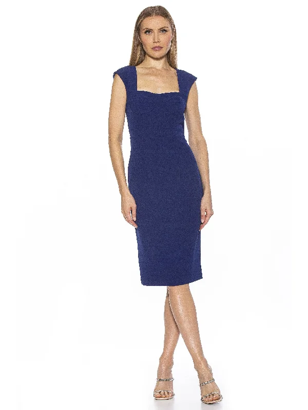 Midi Dresses for family reunion garden dinner wear-Harper Cap Sleeve Dress