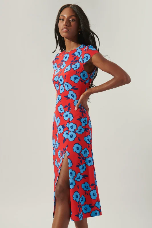 Midi Dresses for family summer BBQs-Mira Mar Floral Everbloom Cutout Midi Dress