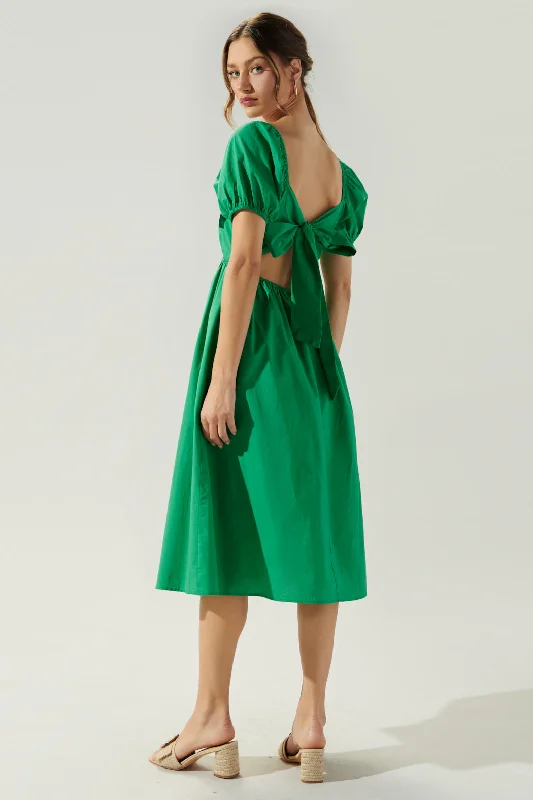 Midi Dresses for romantic fall picnics-Sadie O Ring Tie Back Midi Dress