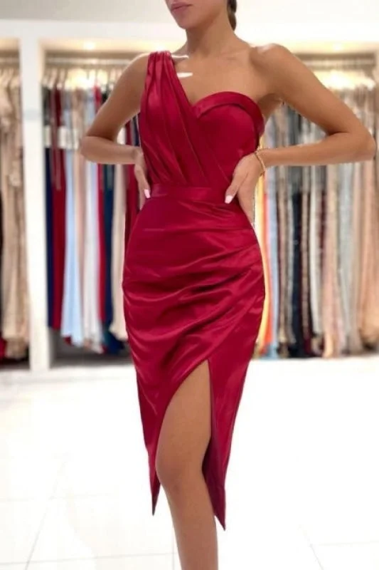 Red evening dresses short Slim cocktail dress