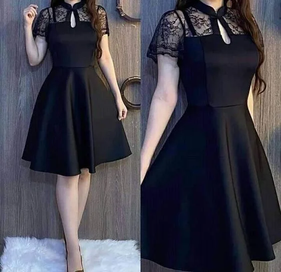 Black Short Party Dress Prom Dress       S3676