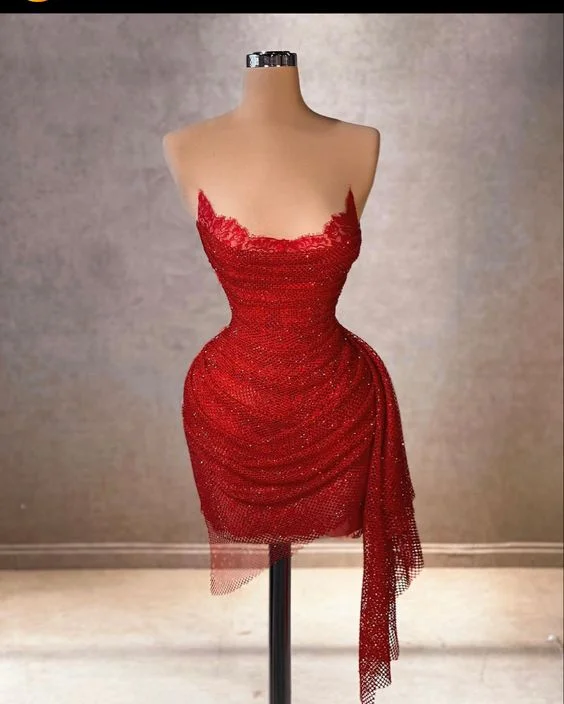 Short Homecoming Dress , Popular Short Prom Dress ,Red Dress       S3142