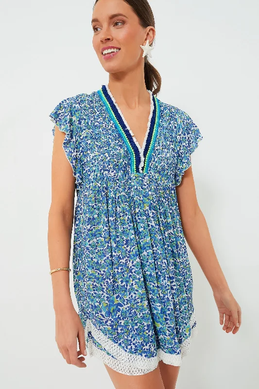 Mini Dresses for a stunning casual look-Blue Net Sasha Mini Dress