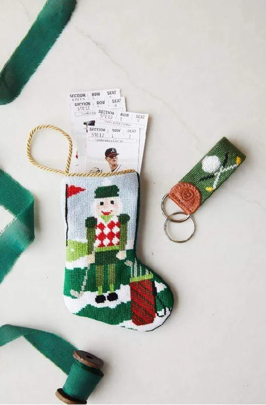 Mini Dresses for easygoing summer nights-Christmas Birdie Golfing Nutcracker Mini Stocking