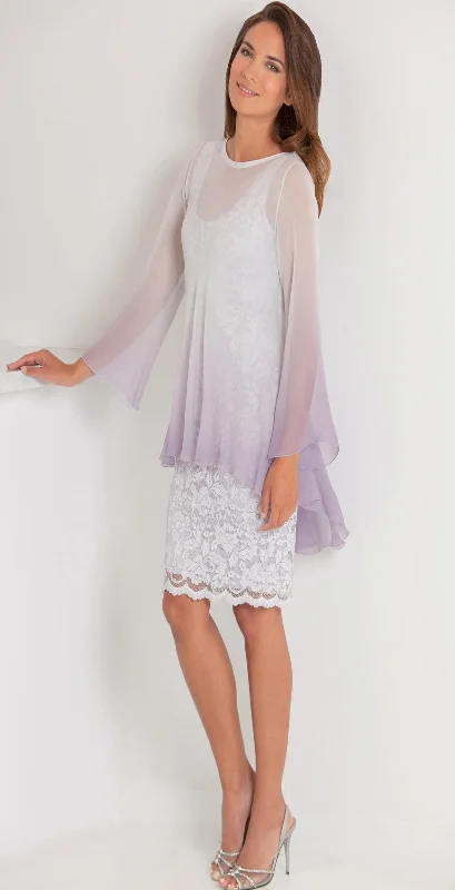 Mini Dresses for weekend parties-Silk Plisse' Tunic & French Lace Dress - T1501OM/D617