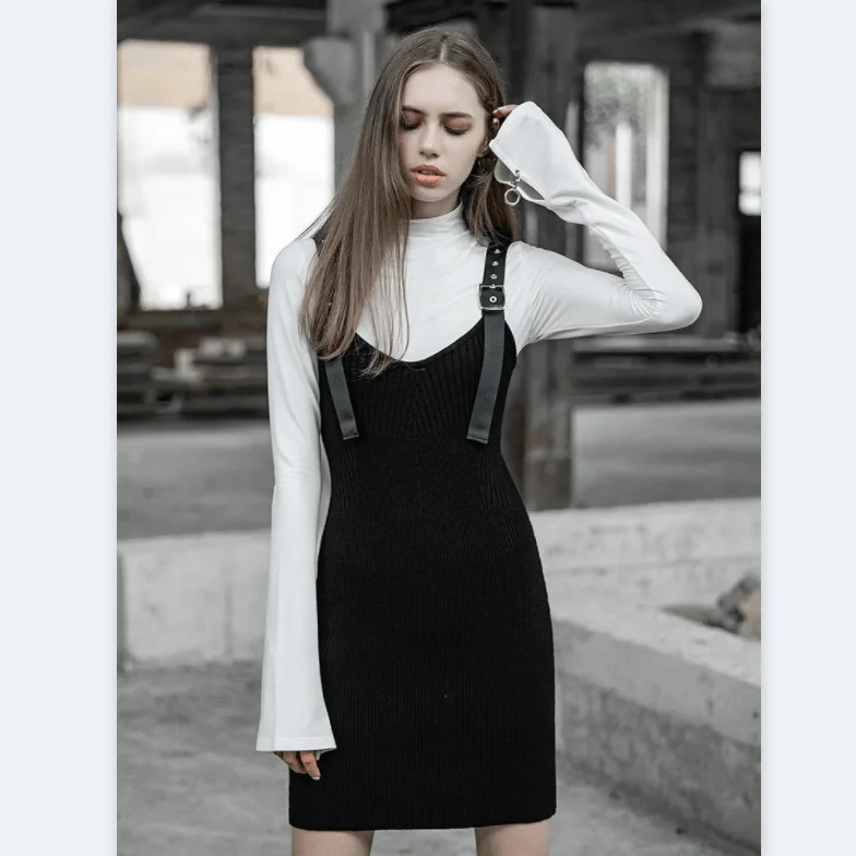 Mini Dresses for a fashionable statement-Women's Slim-Fitted Knitted Slip Dress