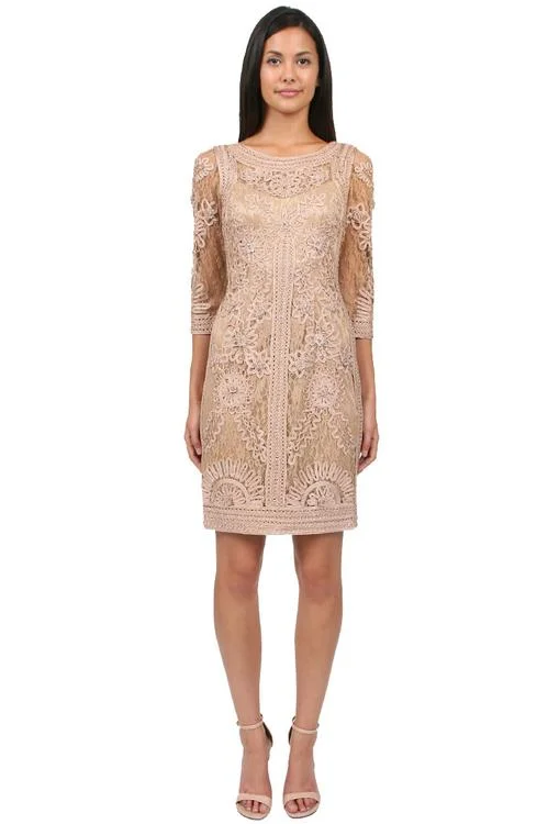 Mini Dresses for high-fashion style-Sue Wong N0507S Mini Lace Dress