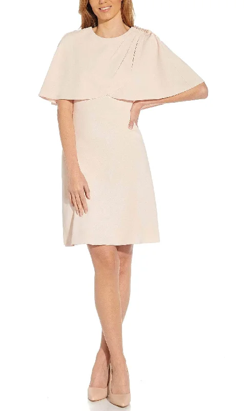 Mini Dresses for vibrant city nights-Adrianna Papell AP1D104636 - Poncho Styled Minimalist Dress