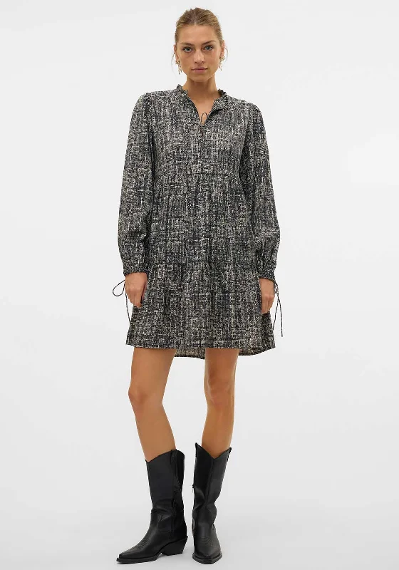 Mini Dresses with floral accents-Vero Moda Norell Smock Mini Dress, Black