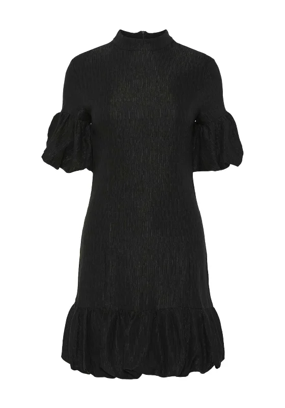 Mini Dresses with structured bodice-Y.A.S Duraz Ruffle Hem Mini Dress, Black