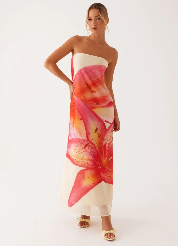 Maxi dresses for a tropical beachside wedding at sunset -Darcy Maxi Dress - Yellow Floral