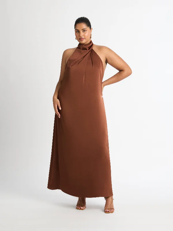 Maxi dresses with a velvet fabric for an elegant winter look -DESTINY MAXI DRESS