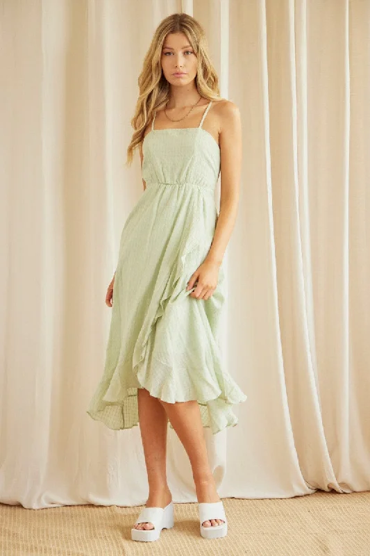 Maxi dresses for a formal garden party at a luxury estate -Green Maxi Dress Sleeveless