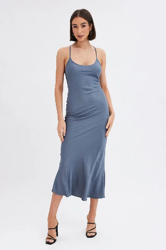 Maxi dresses for a luxury brunch event with friends by the beach -Grey Maxi Dress Sleeveless