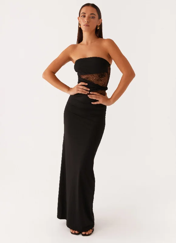 Maxi dresses for an elegant dinner at a prestigious venue -Karma Strapless Maxi Dress - Black