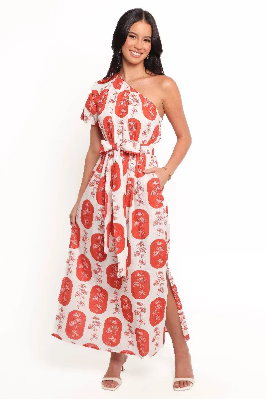 Maxi dresses for family gatherings at a beach house -Mary Maxi Dress - Red/White