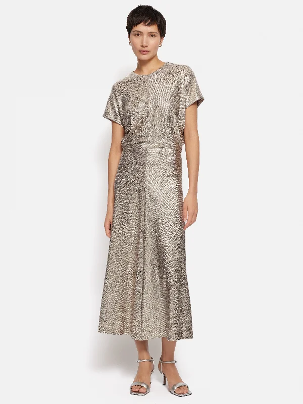 Maxi dresses for an elegant dinner gathering at an exclusive venue -Metallic Maxi Dress | Gold