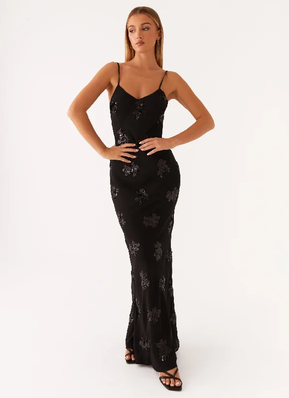 Maxi dresses for a relaxed summer evening at a beach house -Need You Sequin Maxi Dress - Black