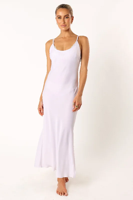 Maxi dresses for a sophisticated outdoor wedding reception -Neroli Maxi Slip - Ivory