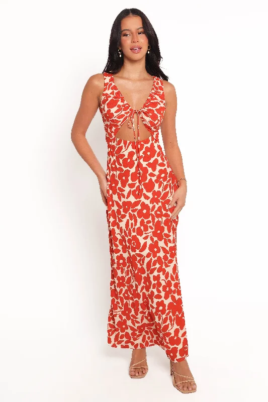 Maxi dresses for an elegant beachside celebration at sunset -Noemi Maxi Dress - Red