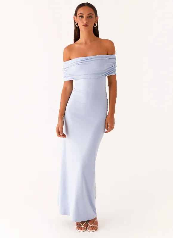 Maxi dresses for a formal wedding reception in a ballroom -Normani Maxi Dress - Pale Blue