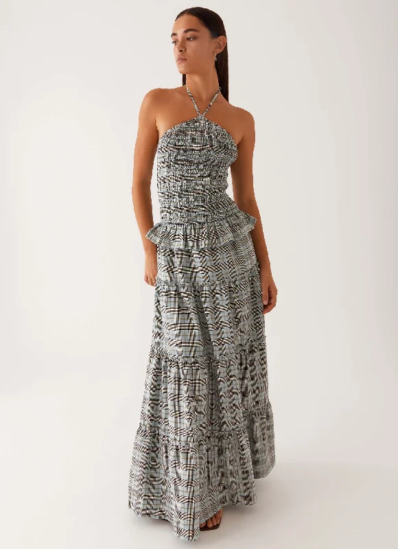 Maxi dresses for a romantic garden wedding in the evening -Picture This Maxi Dress - Check