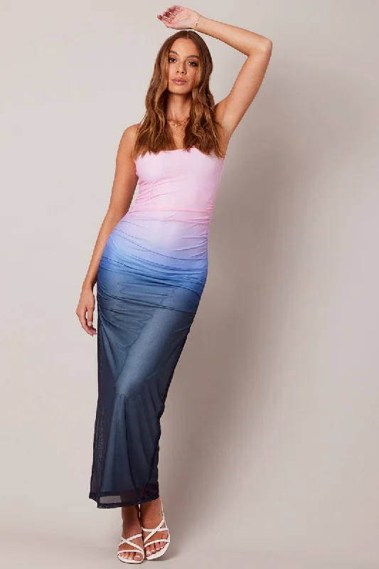 Maxi dresses for a sophisticated sunset wedding by the ocean -Pink Bodycon Dress Ombre Singlet Maxi