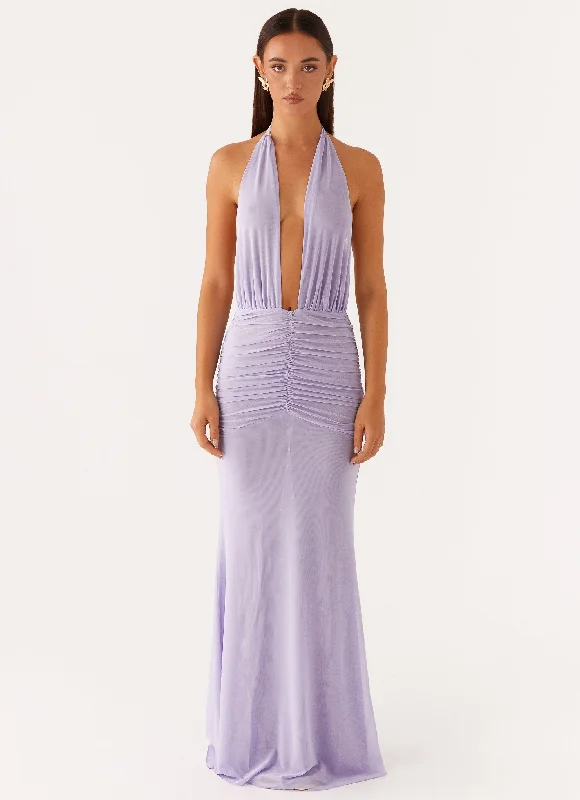 Maxi dresses with elegant satin fabric for a luxurious look -Places To Be Maxi Dress - Lilac