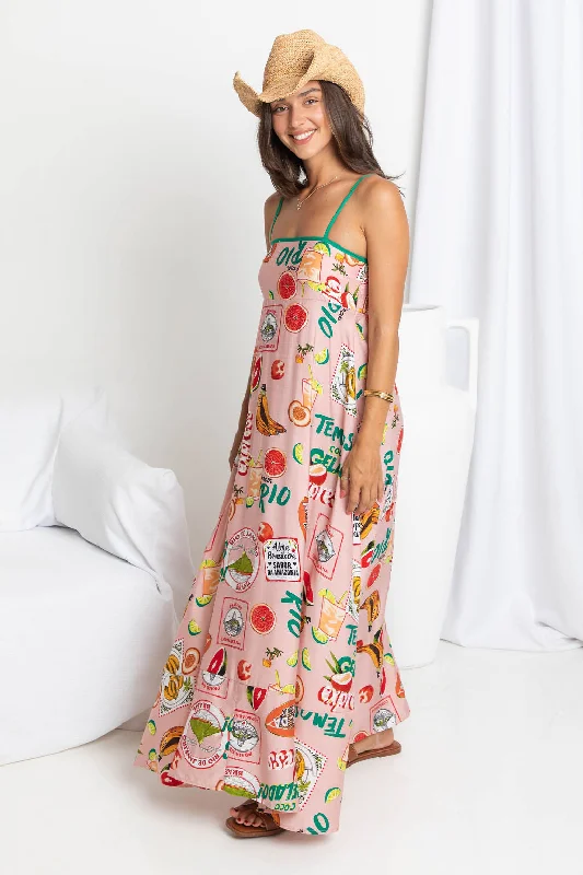 Maxi dresses for a chic wedding at an exclusive resort -Rio Maxi Dress - Pink