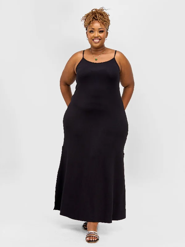 Maxi dresses for a formal gala celebration at a prestigious venue -Vivo Essentials Strappy Maxi Dress - Black